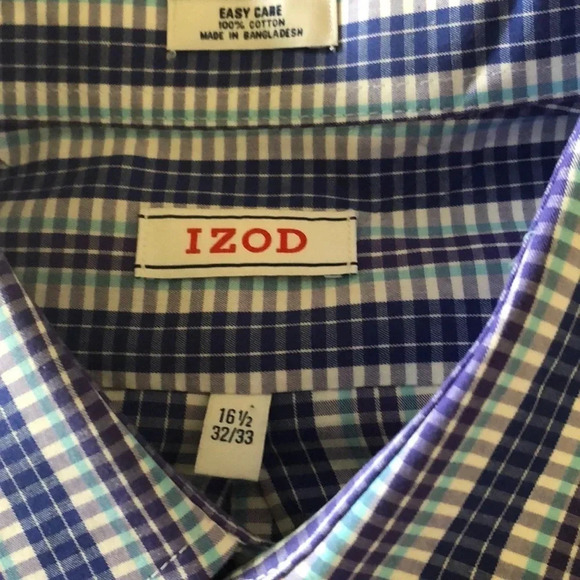 IZOD Easy Care Button Up Dress Shirt 16.5 - Picture 2 of 4